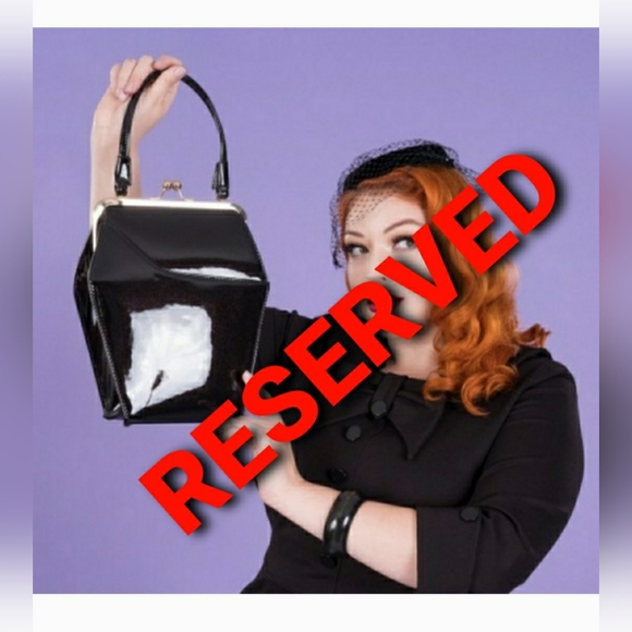 Tatyana Handbags - Tatyana Vintage Black To Die For Coffin Kisslock Pinup Purse w Leopard Lining